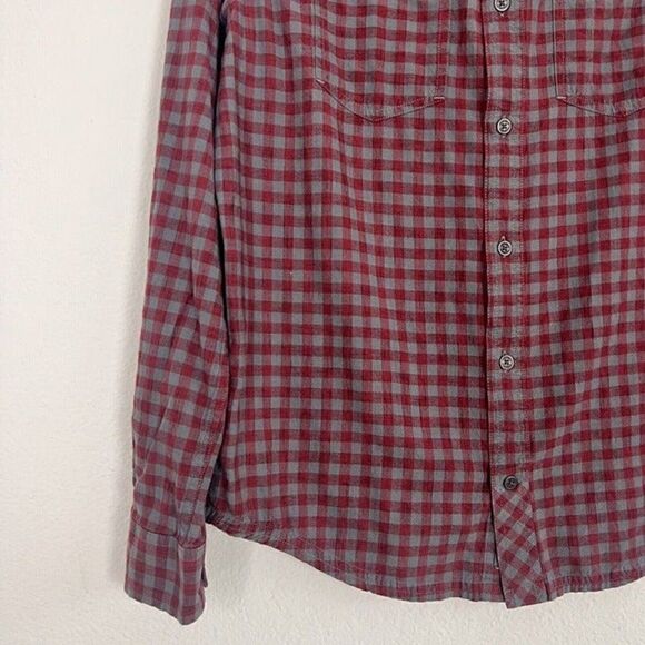 Mens TOAD & CO. Cotton Shirt Button-Down Size Small Red & Gray Plaid - Picture 9 of 12